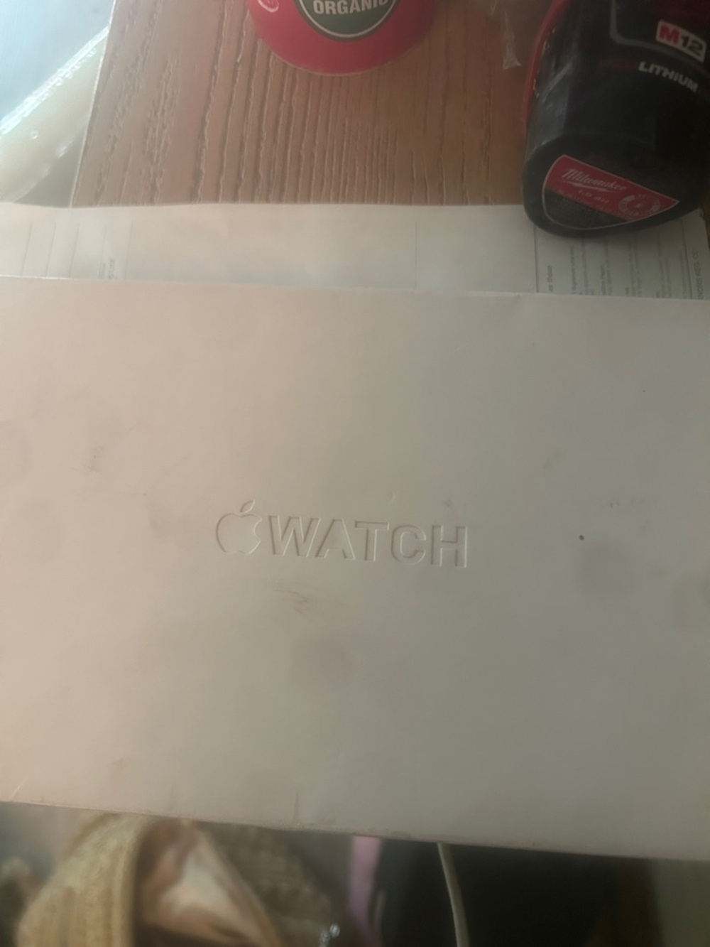 Apple White Embossed Watch Box